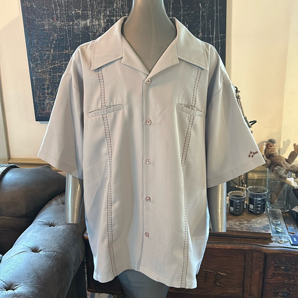 Vintage BC Ethic Custom Crafted Short Sleeve Button Down Havana Shirt